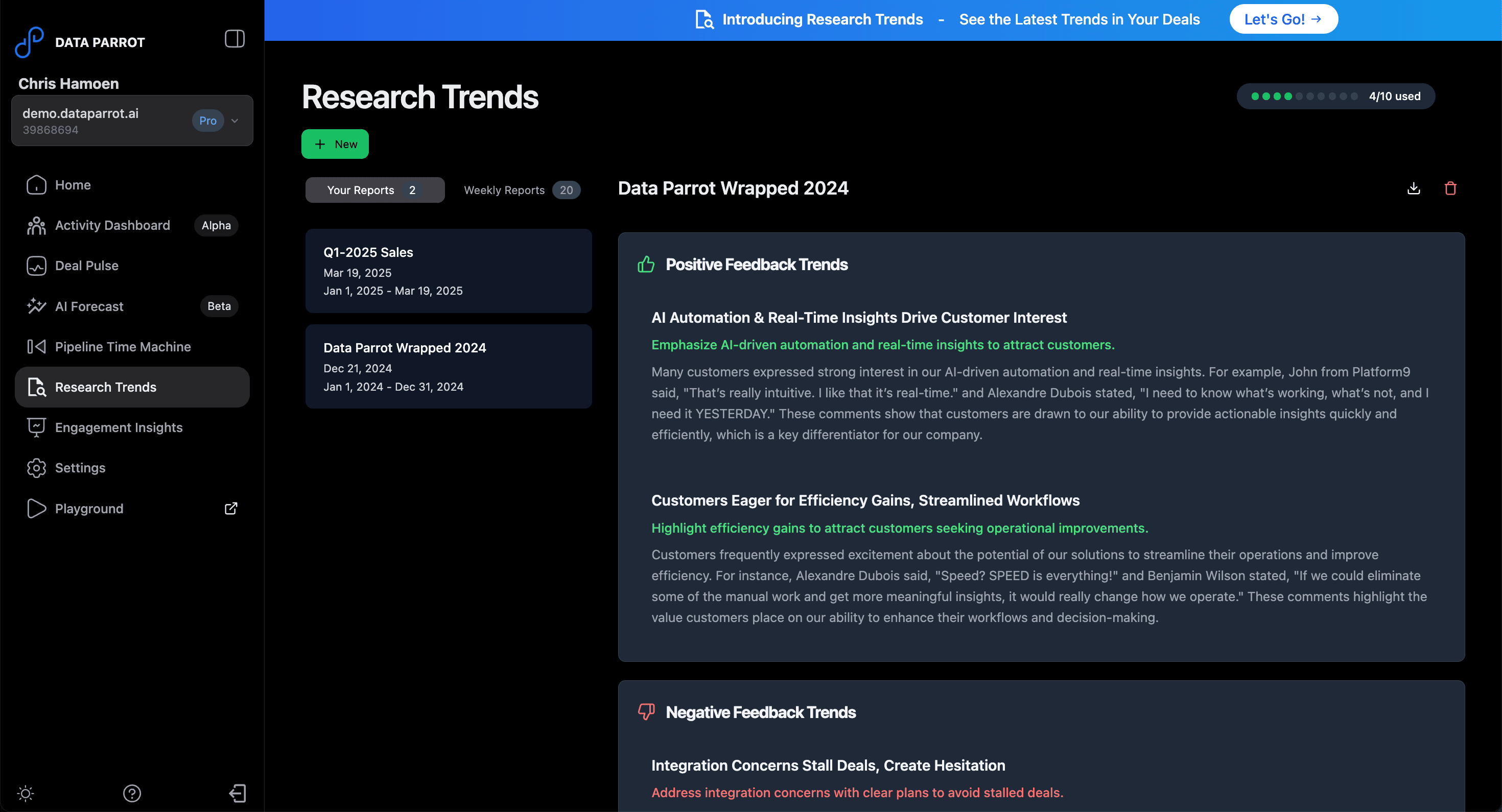 AI-Powered Research Trends to Uncover Sales Cycle Sentiment and Customer Requests