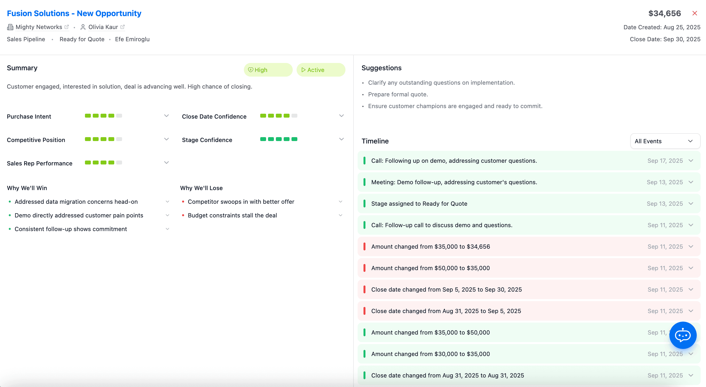 Reviewing the AI analysis of a single Won or Lost HubSpot Deal in Win Loss Review Plus by Data Parrot