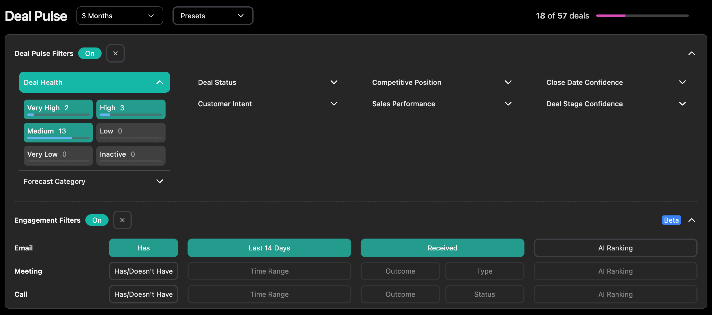 Filter Deals by HubSpot Engagements in Data Parrot